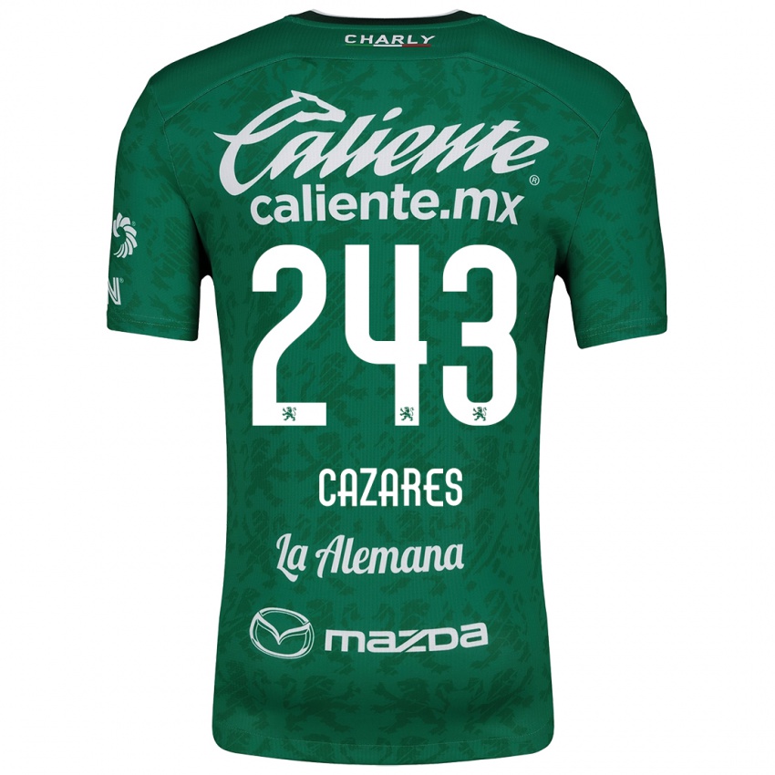 Gyermek Juan Cázares #243 Zöld Fehér Hazai Jersey 2024/25 Mez Póló Ing