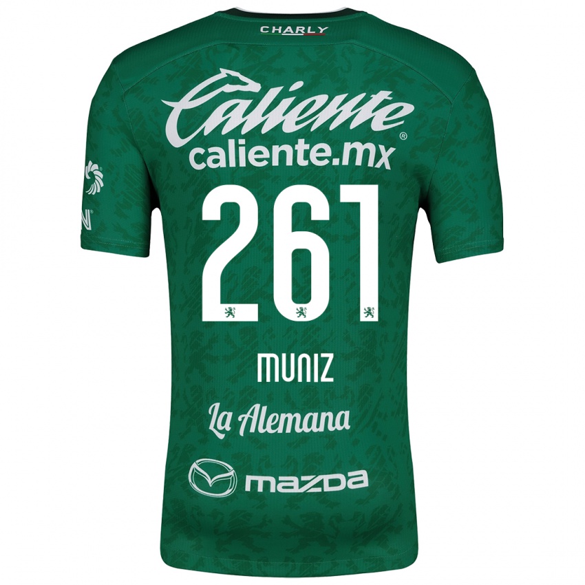 Gyermek César Muñiz #261 Zöld Fehér Hazai Jersey 2024/25 Mez Póló Ing