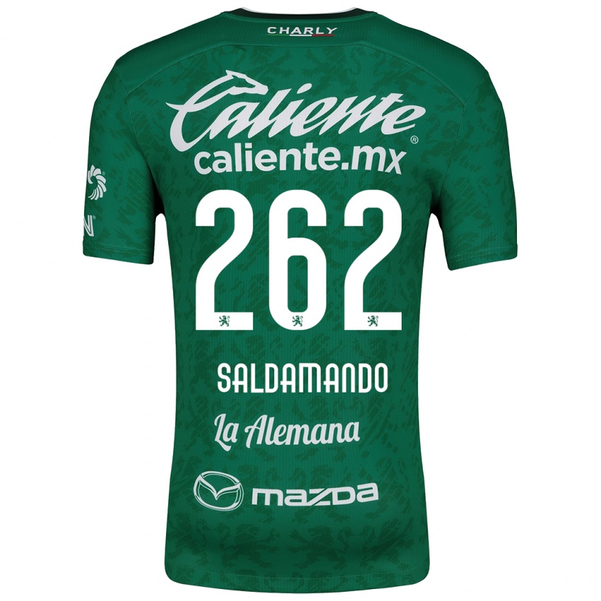 Gyermek José Saldamando #262 Zöld Fehér Hazai Jersey 2024/25 Mez Póló Ing