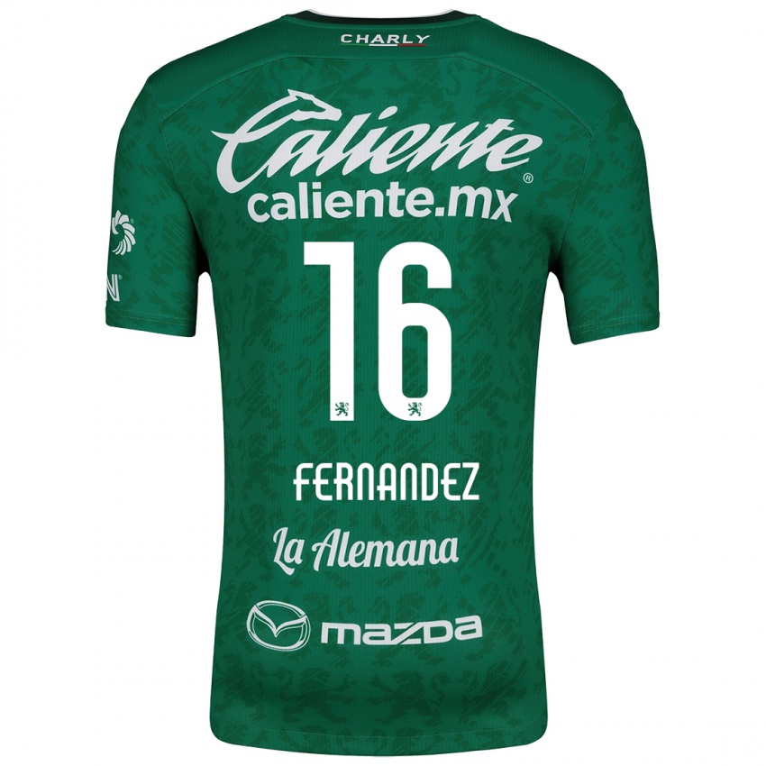 Gyermek Omar Fernández #16 Zöld Fehér Hazai Jersey 2024/25 Mez Póló Ing