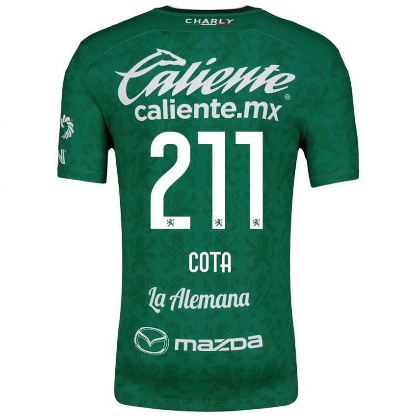 Gyermek Luis Cota #211 Zöld Fehér Hazai Jersey 2024/25 Mez Póló Ing