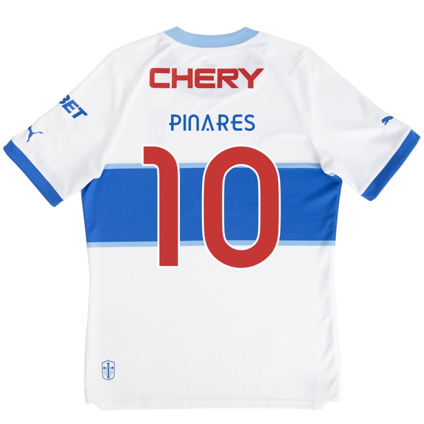 Gyermek César Pinares #10 Fehér Kék Hazai Jersey 2024/25 Mez Póló Ing