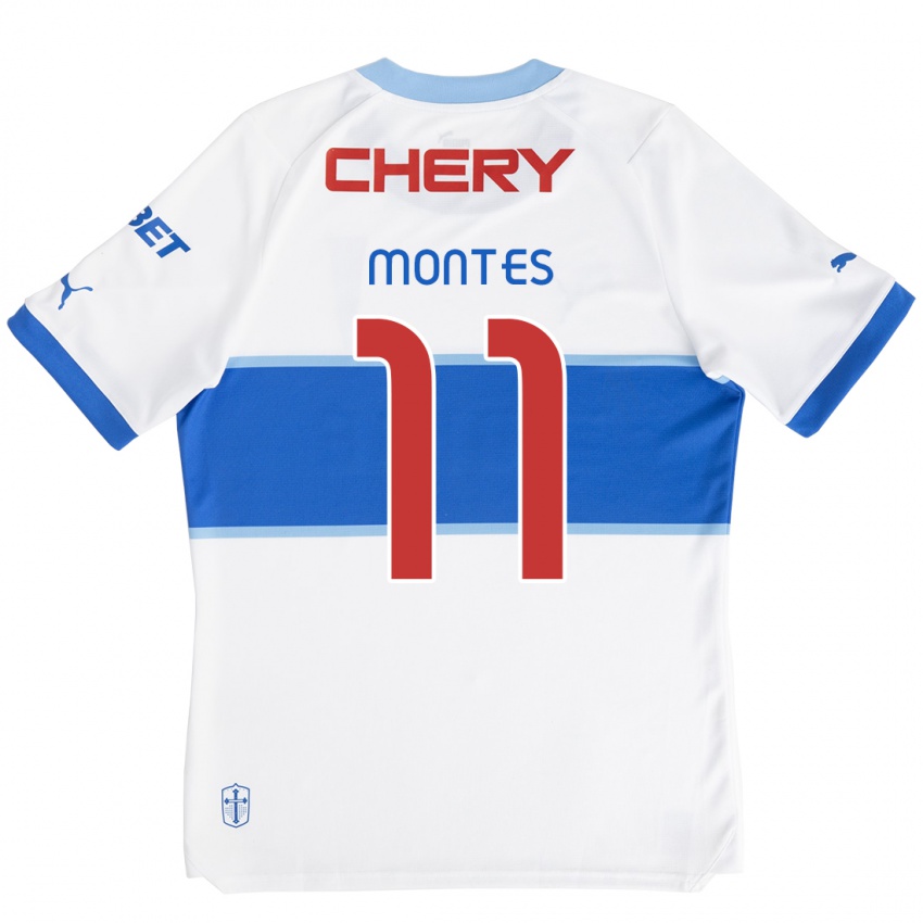 Gyermek Clemente Montes #11 Fehér Kék Hazai Jersey 2024/25 Mez Póló Ing