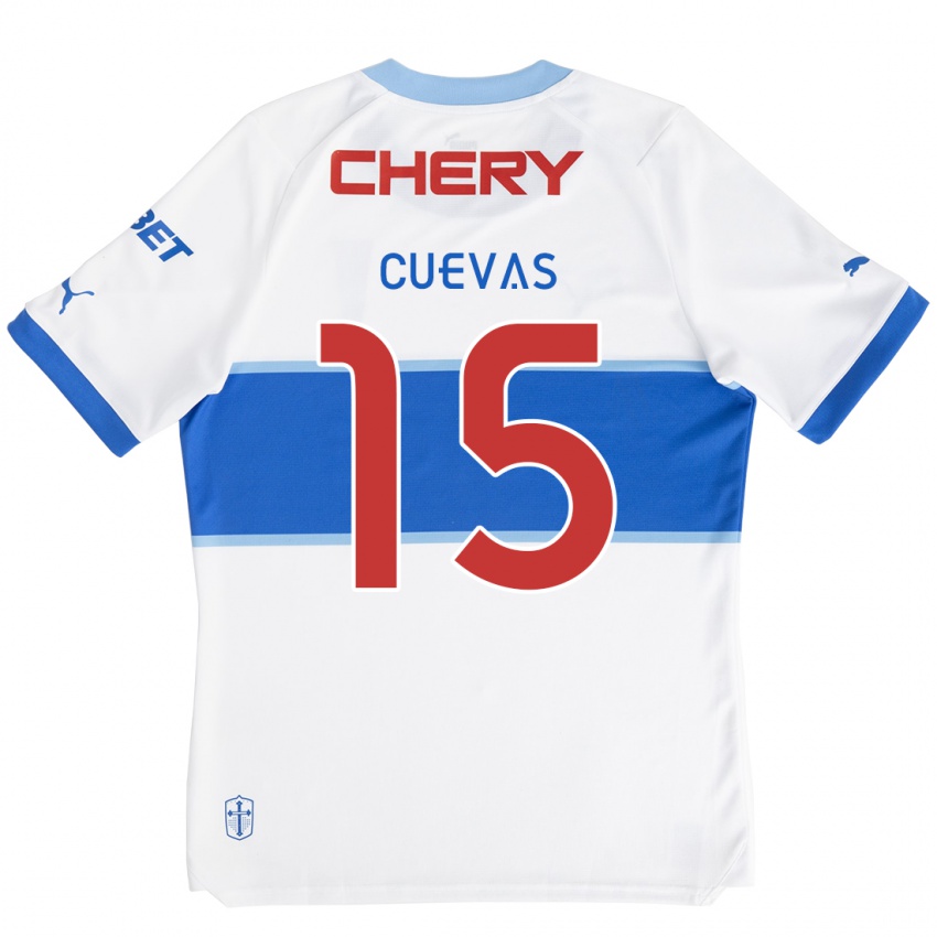 Gyermek Cristian Cuevas #15 Fehér Kék Hazai Jersey 2024/25 Mez Póló Ing