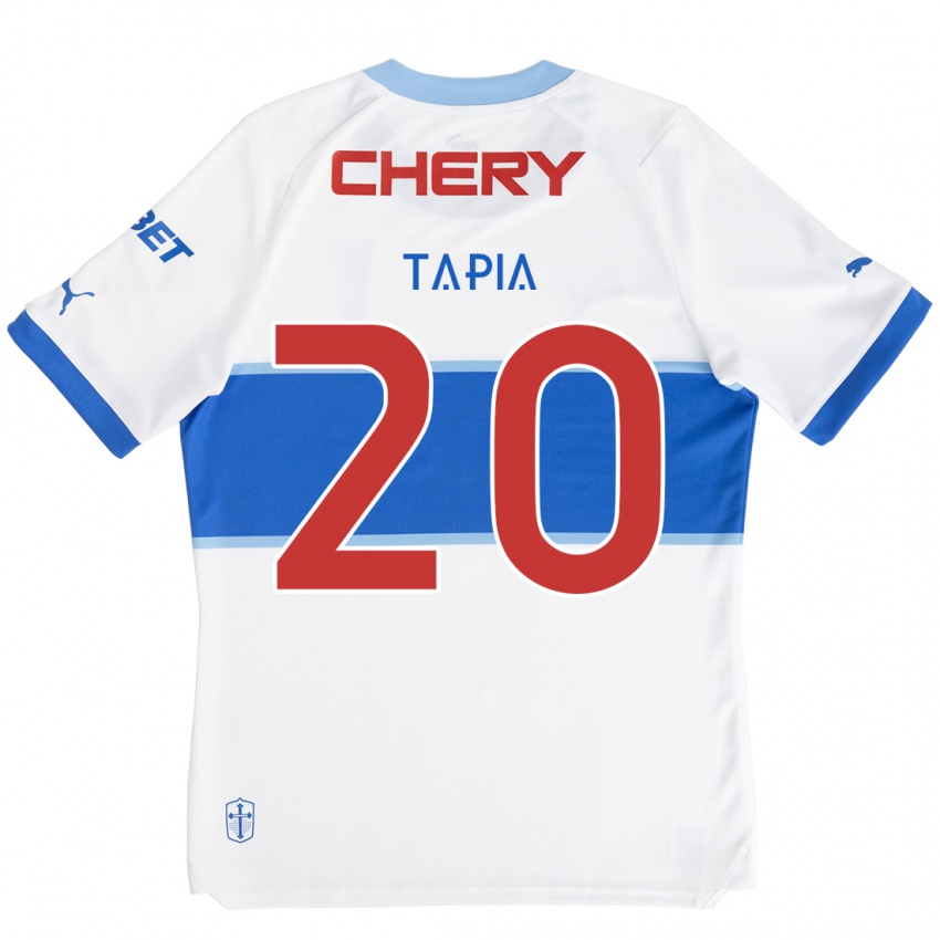 Gyermek Gonzalo Tapia #20 Fehér Kék Hazai Jersey 2024/25 Mez Póló Ing