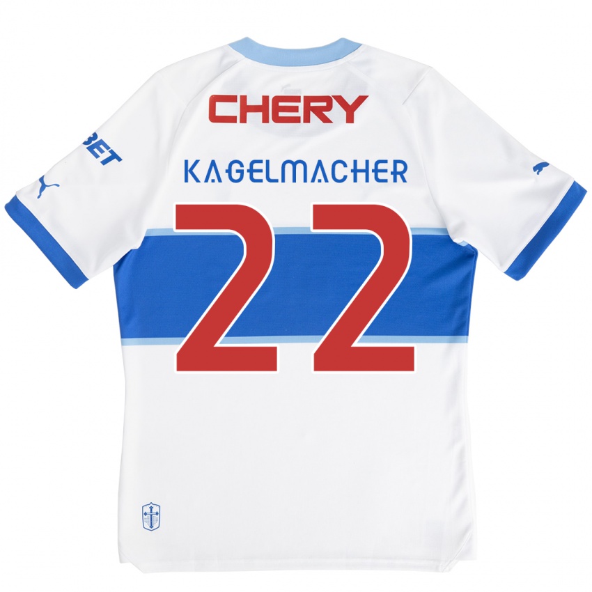 Gyermek Gary Kagelmacher #22 Fehér Kék Hazai Jersey 2024/25 Mez Póló Ing