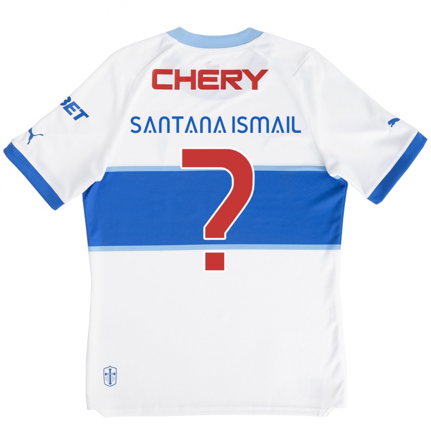 Gyermek Benjamin Santana Ismail #0 Fehér Kék Hazai Jersey 2024/25 Mez Póló Ing