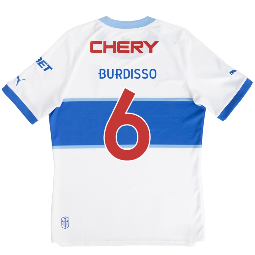 Gyermek Guillermo Burdisso #6 Fehér Kék Hazai Jersey 2024/25 Mez Póló Ing