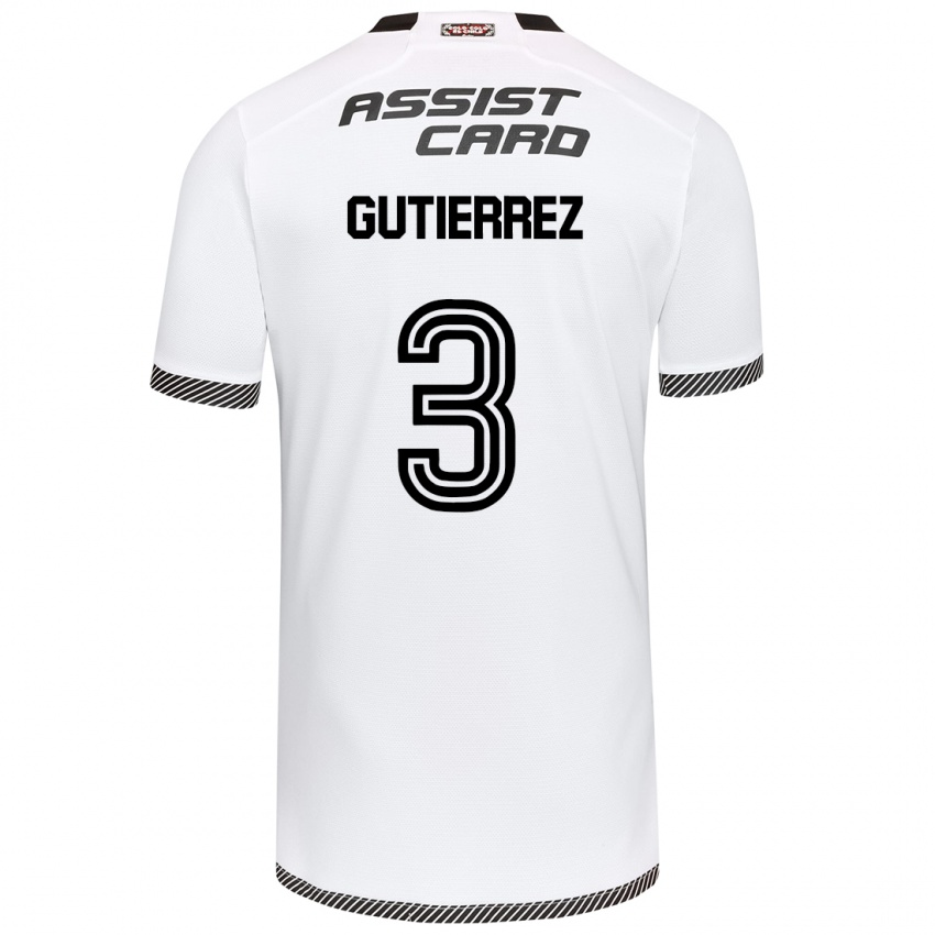 Gyermek Daniel Gutiérrez #3 Fehér Fekete Hazai Jersey 2024/25 Mez Póló Ing