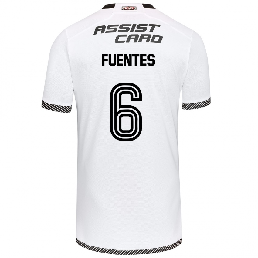 Gyermek César Fuentes #6 Fehér Fekete Hazai Jersey 2024/25 Mez Póló Ing