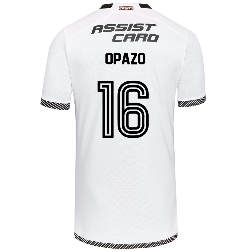 Gyermek Óscar Opazo #16 Fehér Fekete Hazai Jersey 2024/25 Mez Póló Ing