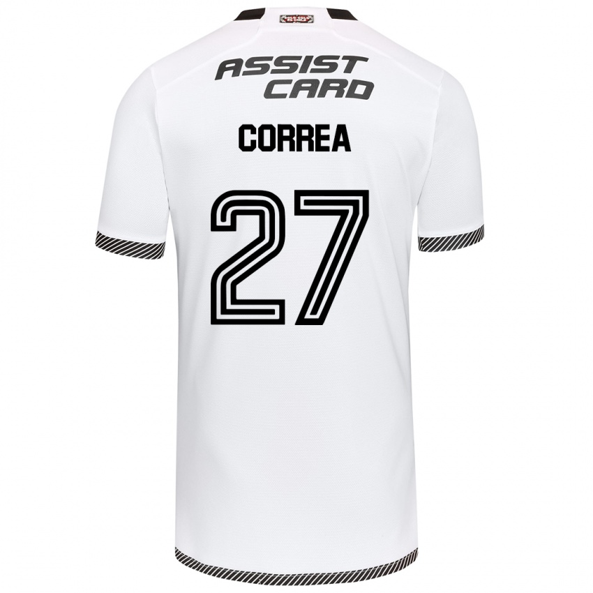 Gyermek Javier Correa #27 Fehér Fekete Hazai Jersey 2024/25 Mez Póló Ing