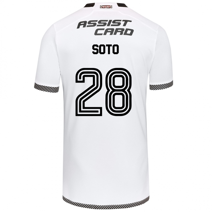 Gyermek Lucas Soto #28 Fehér Fekete Hazai Jersey 2024/25 Mez Póló Ing