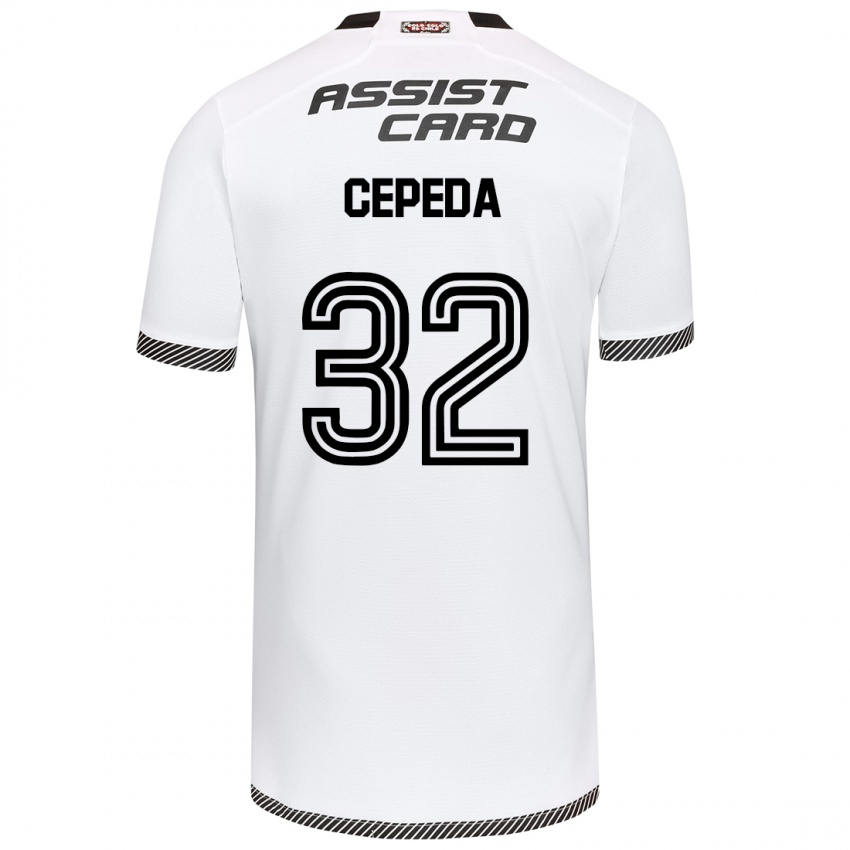 Gyermek Lucas Cepeda #32 Fehér Fekete Hazai Jersey 2024/25 Mez Póló Ing