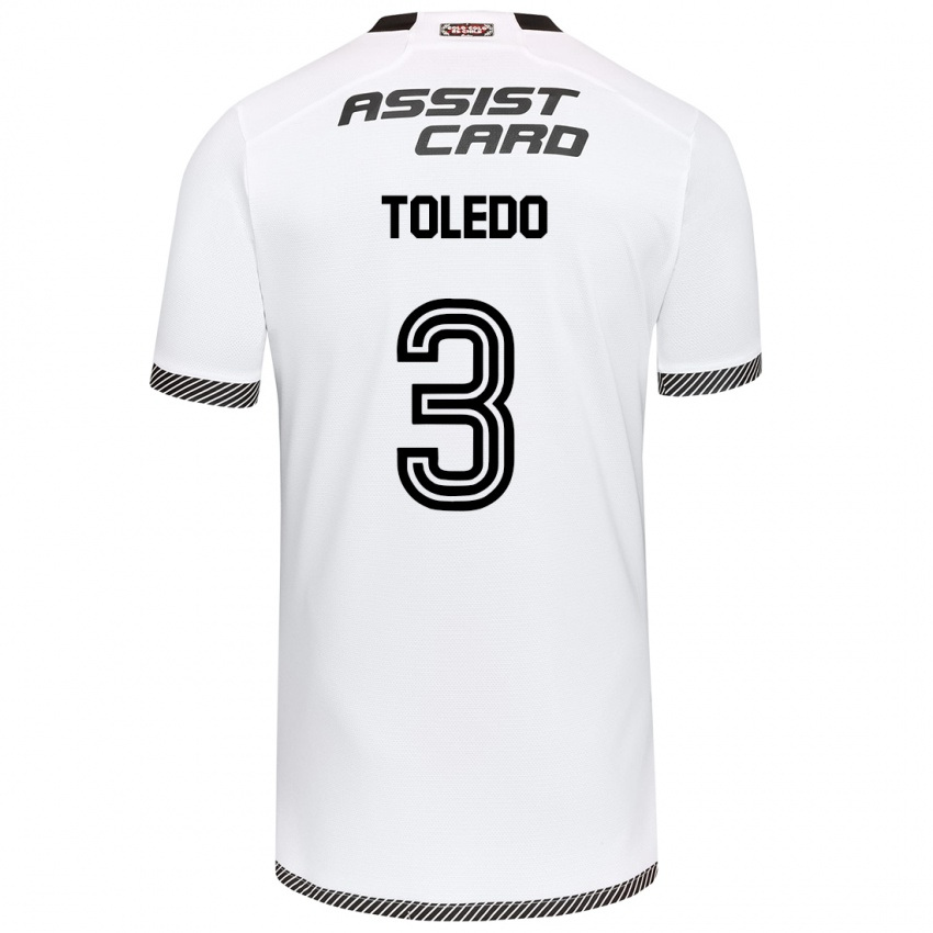 Gyermek Miguel Toledo #3 Fehér Fekete Hazai Jersey 2024/25 Mez Póló Ing