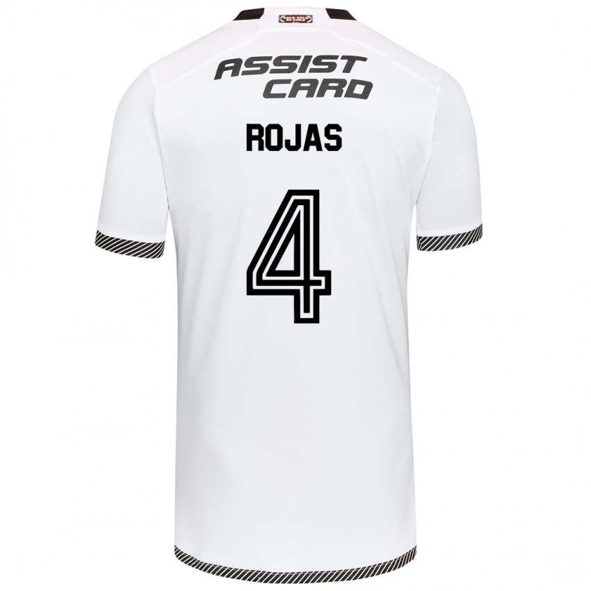 Gyermek Javier Rojas #4 Fehér Fekete Hazai Jersey 2024/25 Mez Póló Ing