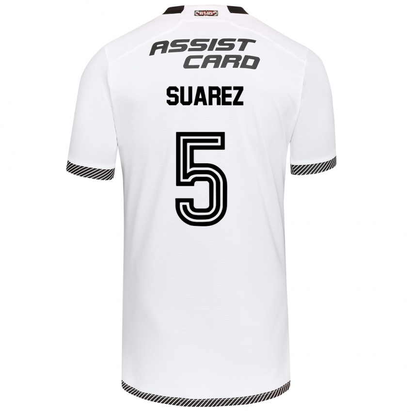 Gyermek Nicolás Suarez #5 Fehér Fekete Hazai Jersey 2024/25 Mez Póló Ing