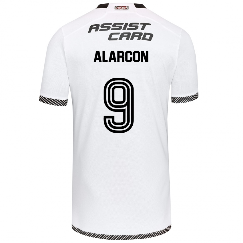 Gyermek Cristian Alarcón #9 Fehér Fekete Hazai Jersey 2024/25 Mez Póló Ing