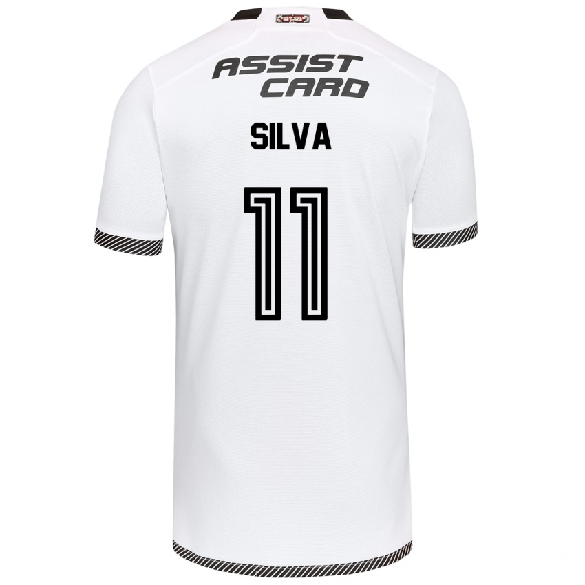 Gyermek Martín Silva #11 Fehér Fekete Hazai Jersey 2024/25 Mez Póló Ing