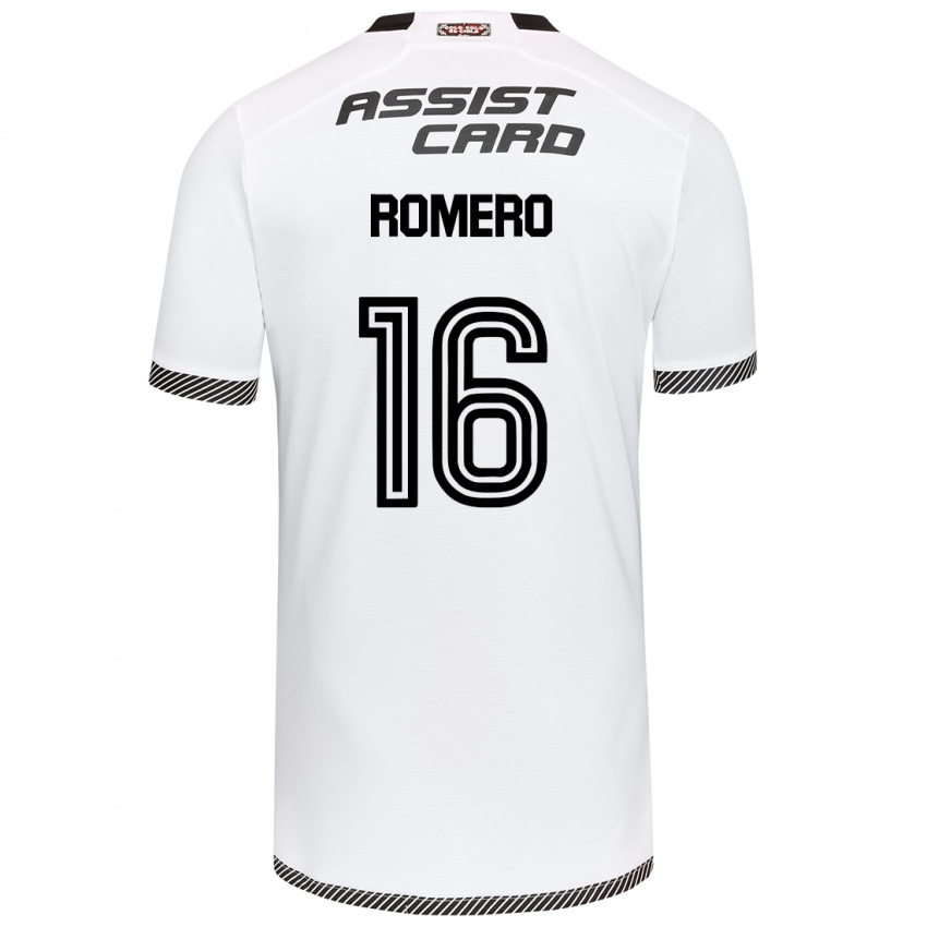 Gyermek Evanz Romero #16 Fehér Fekete Hazai Jersey 2024/25 Mez Póló Ing