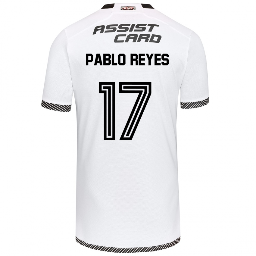 Gyermek Juan Pablo Reyes #17 Fehér Fekete Hazai Jersey 2024/25 Mez Póló Ing