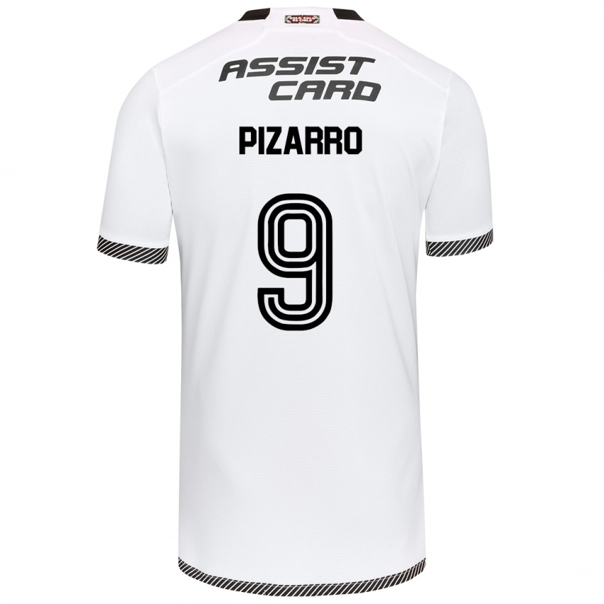 Gyermek Damián Pizarro #9 Fehér Fekete Hazai Jersey 2024/25 Mez Póló Ing