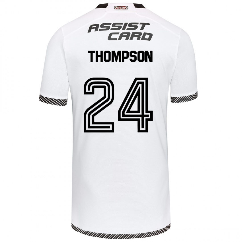 Gyermek Jordhy Thompson #24 Fehér Fekete Hazai Jersey 2024/25 Mez Póló Ing