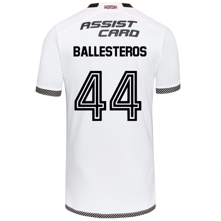 Gyermek Martín Ballesteros #44 Fehér Fekete Hazai Jersey 2024/25 Mez Póló Ing