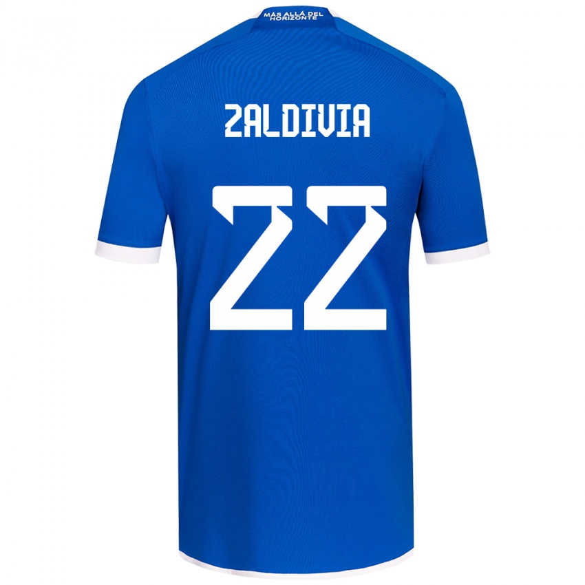 Gyermek Matías Zaldivia #22 Kék Fehér Hazai Jersey 2024/25 Mez Póló Ing