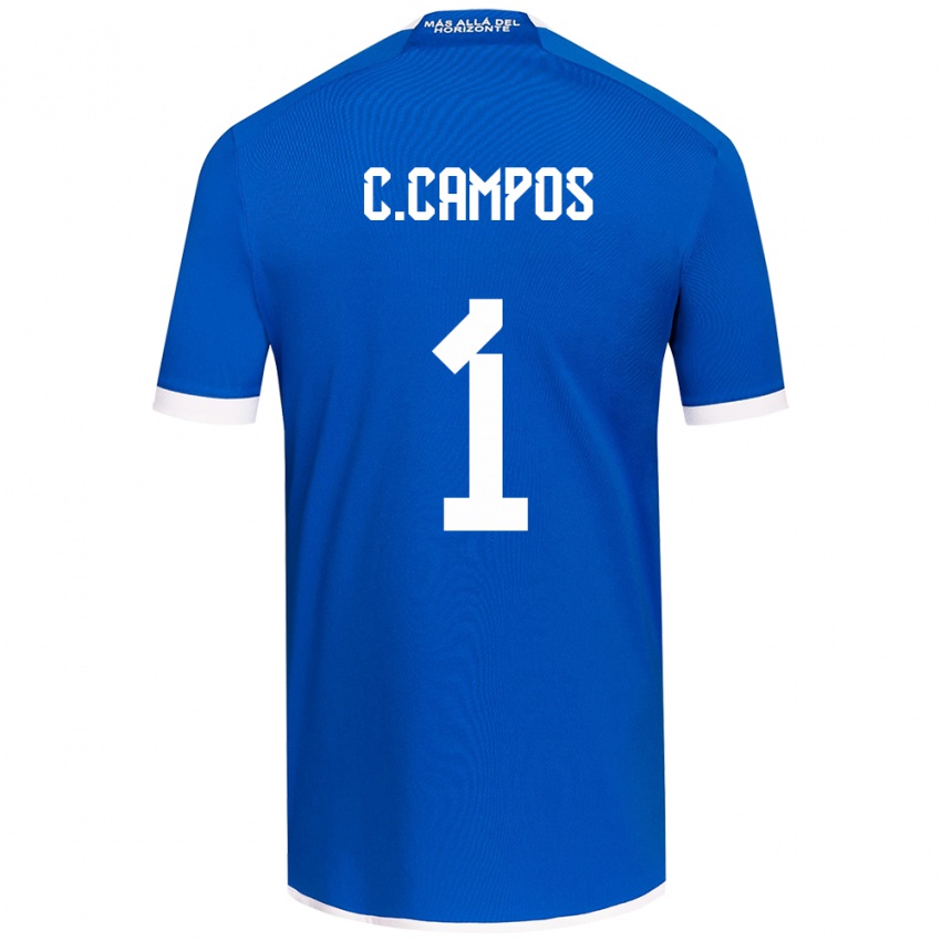 Gyermek Cristóbal Campos #1 Kék Fehér Hazai Jersey 2024/25 Mez Póló Ing