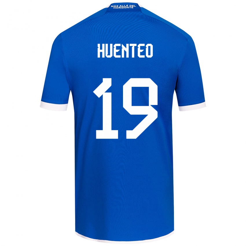 Gyermek Yessenia Huenteo #19 Kék Fehér Hazai Jersey 2024/25 Mez Póló Ing