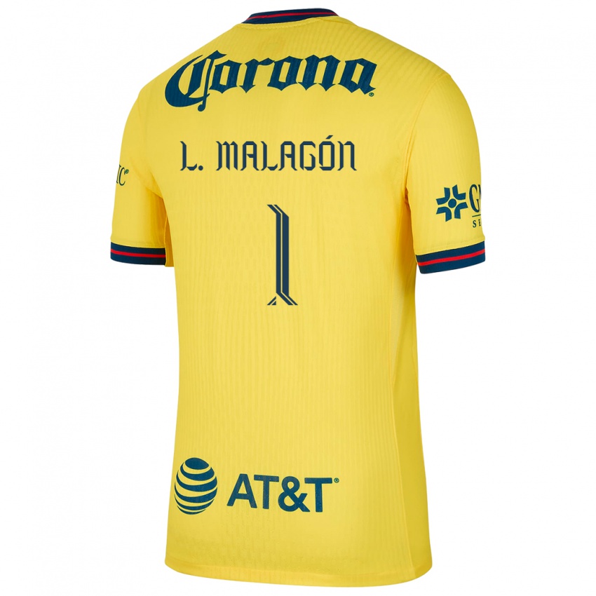 Gyermek Luis Malagón #1 Sárga Kék Hazai Jersey 2024/25 Mez Póló Ing