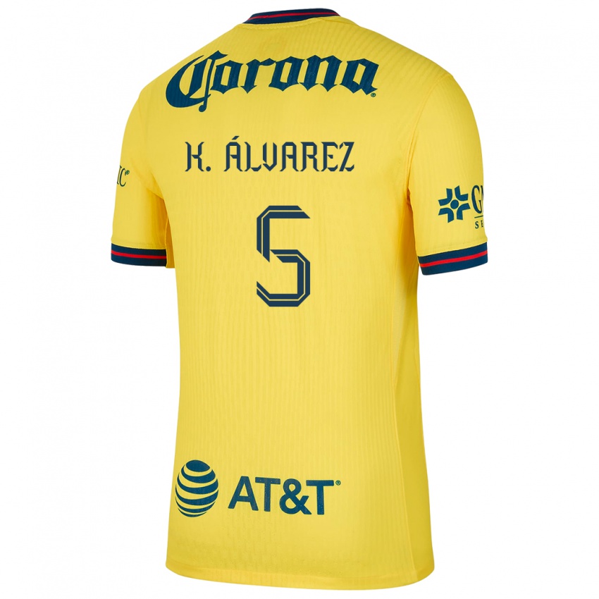 Gyermek Kevin Álvarez #5 Sárga Kék Hazai Jersey 2024/25 Mez Póló Ing