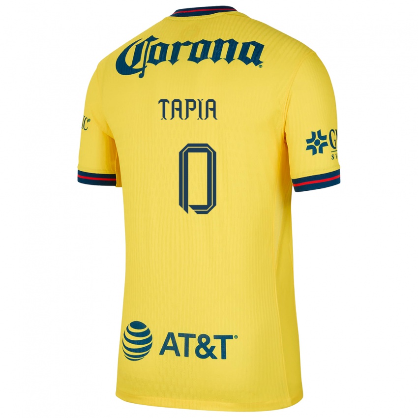 Gyermek Leonardo Tapia #0 Sárga Kék Hazai Jersey 2024/25 Mez Póló Ing