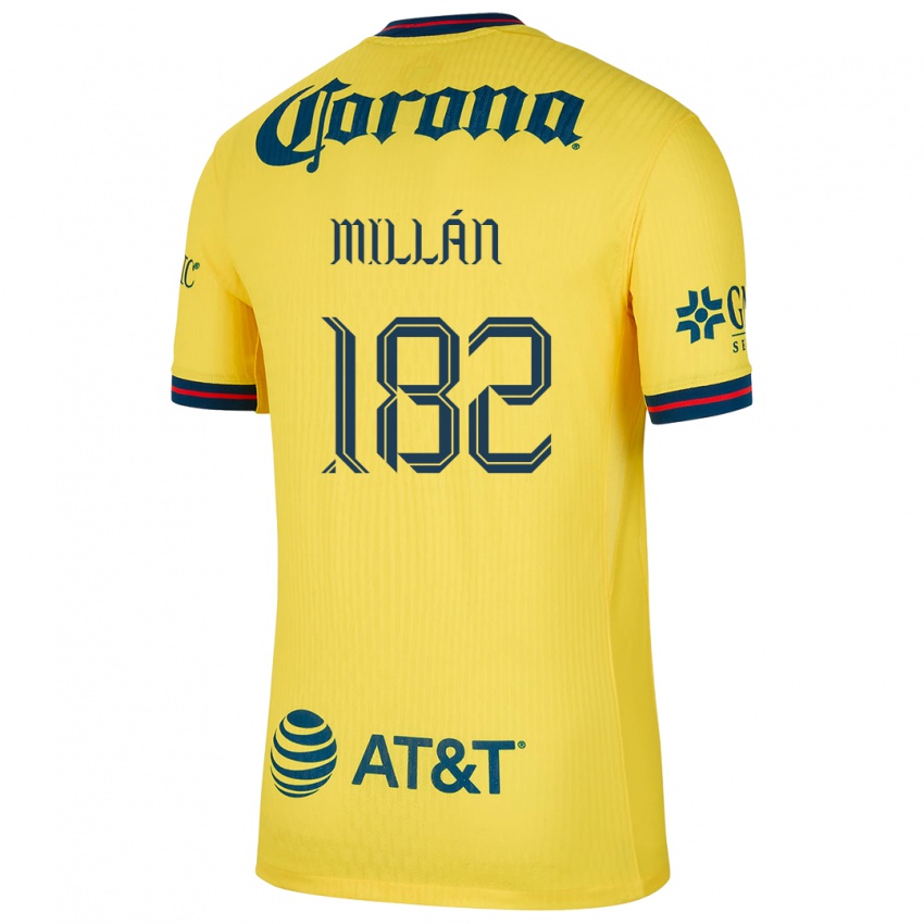 Gyermek Daniel Millán #182 Sárga Kék Hazai Jersey 2024/25 Mez Póló Ing