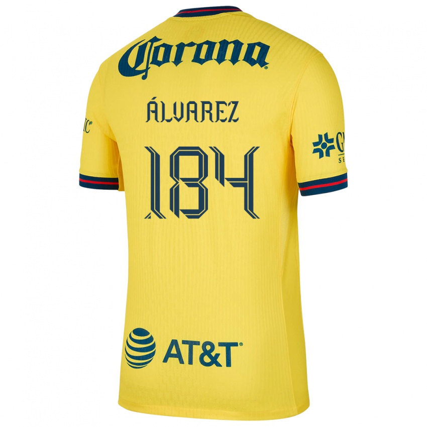 Gyermek Antonio Álvarez #184 Sárga Kék Hazai Jersey 2024/25 Mez Póló Ing