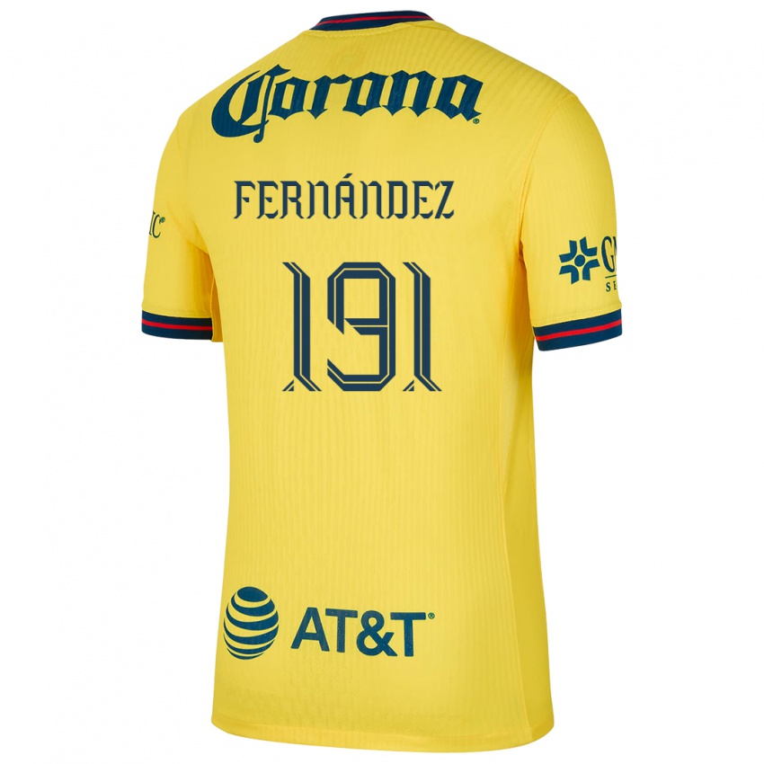 Gyermek Adrián Fernández #191 Sárga Kék Hazai Jersey 2024/25 Mez Póló Ing