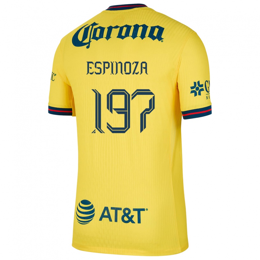 Gyermek Dagoberto Espinoza #197 Sárga Kék Hazai Jersey 2024/25 Mez Póló Ing