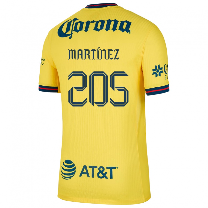 Gyermek Sebastián Martínez #205 Sárga Kék Hazai Jersey 2024/25 Mez Póló Ing