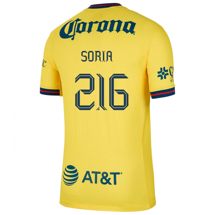 Gyermek Emiliano Soria #216 Sárga Kék Hazai Jersey 2024/25 Mez Póló Ing