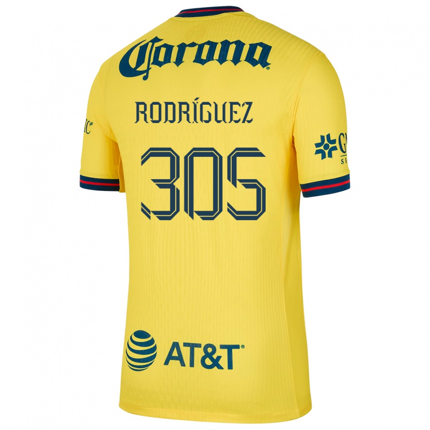 Gyermek Bryan Rodríguez #305 Sárga Kék Hazai Jersey 2024/25 Mez Póló Ing