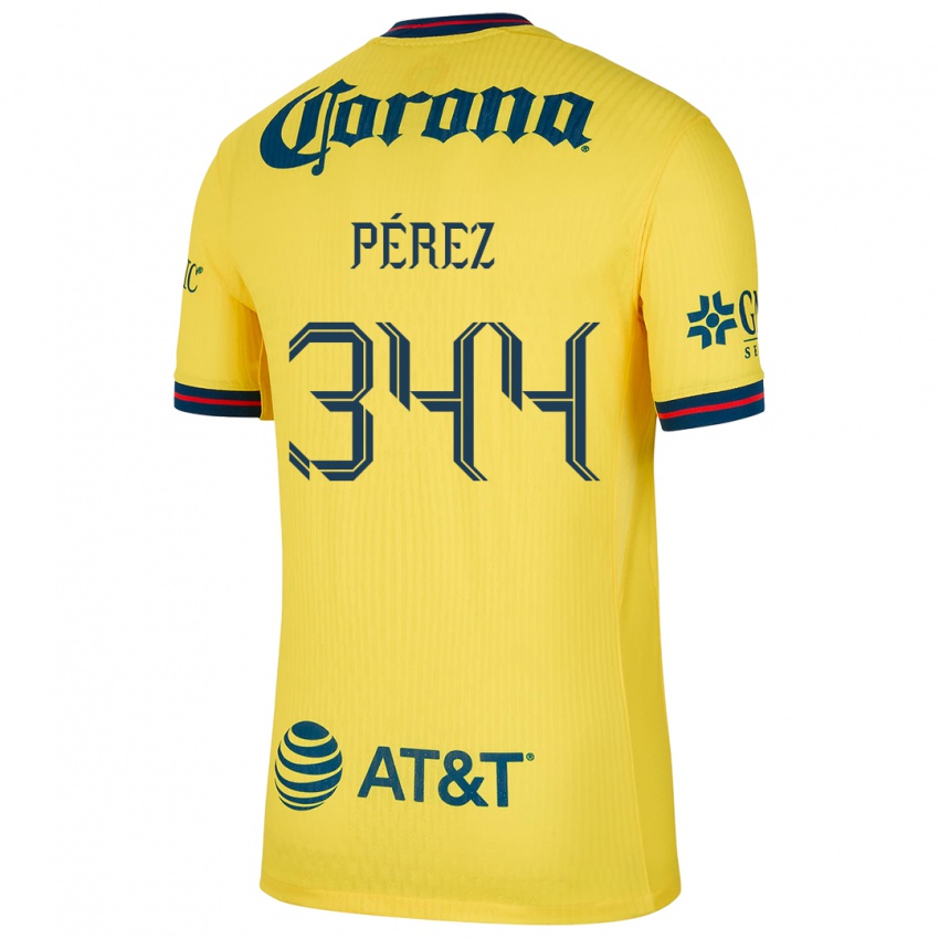 Gyermek Froylan Pérez #344 Sárga Kék Hazai Jersey 2024/25 Mez Póló Ing