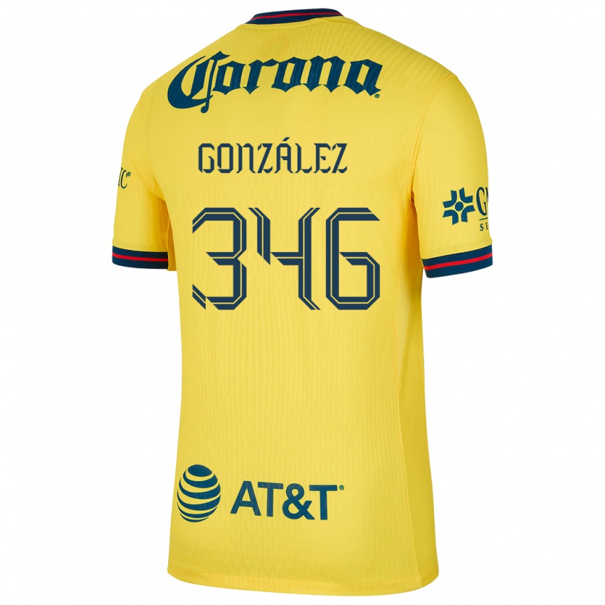 Gyermek Ricardo González #346 Sárga Kék Hazai Jersey 2024/25 Mez Póló Ing