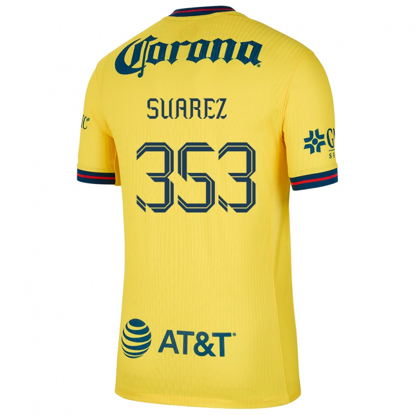 Gyermek Irwin Suarez #353 Sárga Kék Hazai Jersey 2024/25 Mez Póló Ing