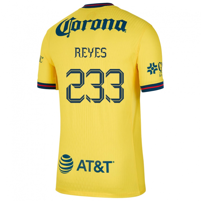 Gyermek Andrés Reyes #233 Sárga Kék Hazai Jersey 2024/25 Mez Póló Ing