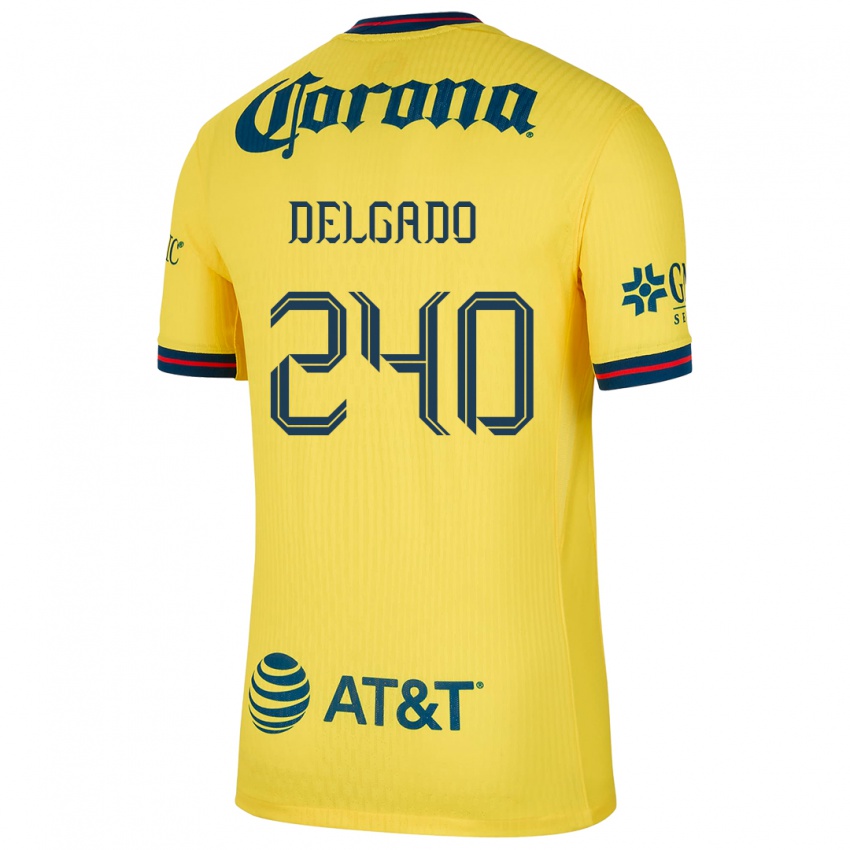 Gyermek Gael Delgado #240 Sárga Kék Hazai Jersey 2024/25 Mez Póló Ing