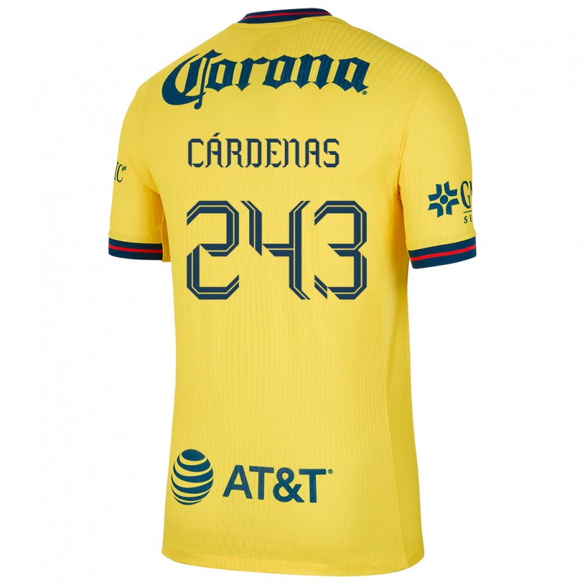 Gyermek Alejandro Cárdenas #243 Sárga Kék Hazai Jersey 2024/25 Mez Póló Ing