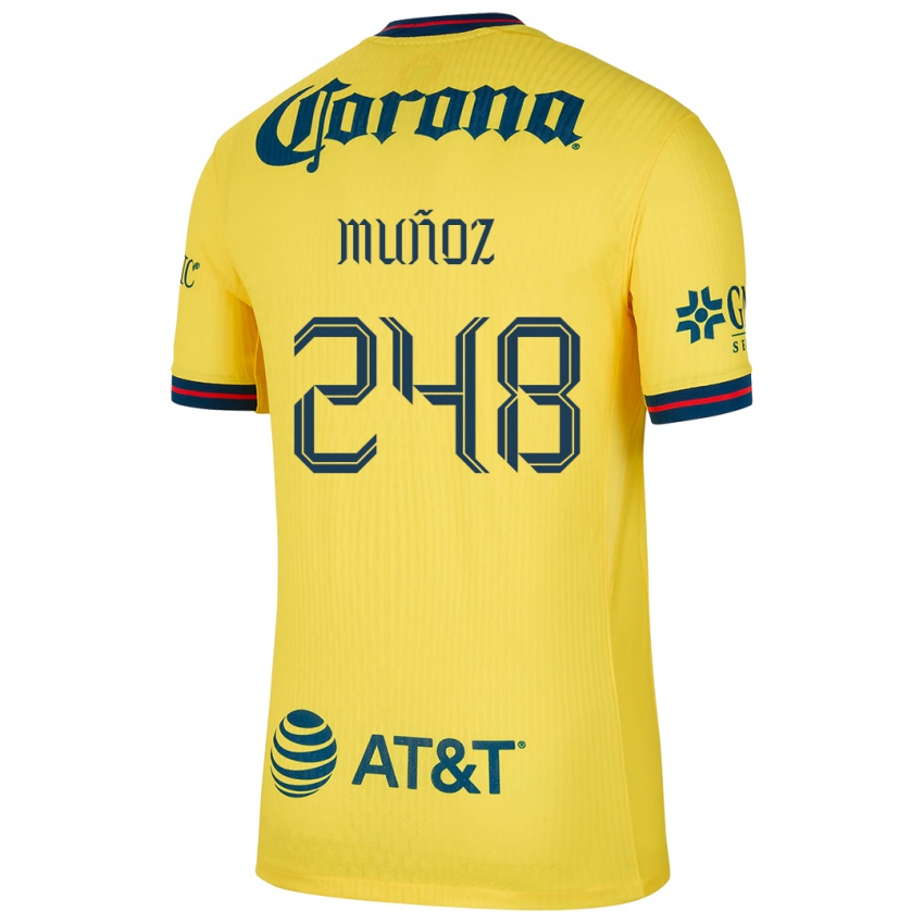 Gyermek Diego Muñoz #248 Sárga Kék Hazai Jersey 2024/25 Mez Póló Ing