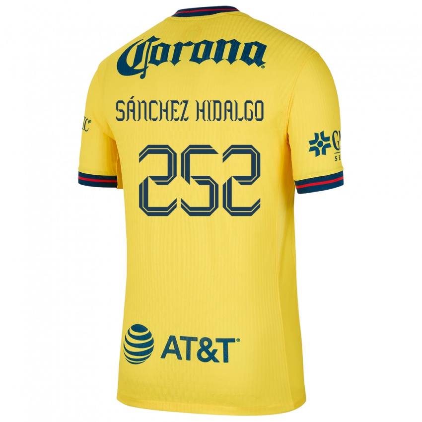 Gyermek Horacio Sánchez Hidalgo #252 Sárga Kék Hazai Jersey 2024/25 Mez Póló Ing