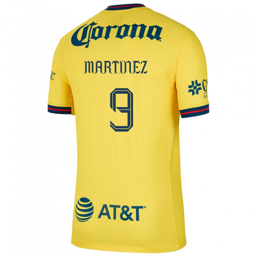 Gyermek Katty Martinez #9 Sárga Kék Hazai Jersey 2024/25 Mez Póló Ing